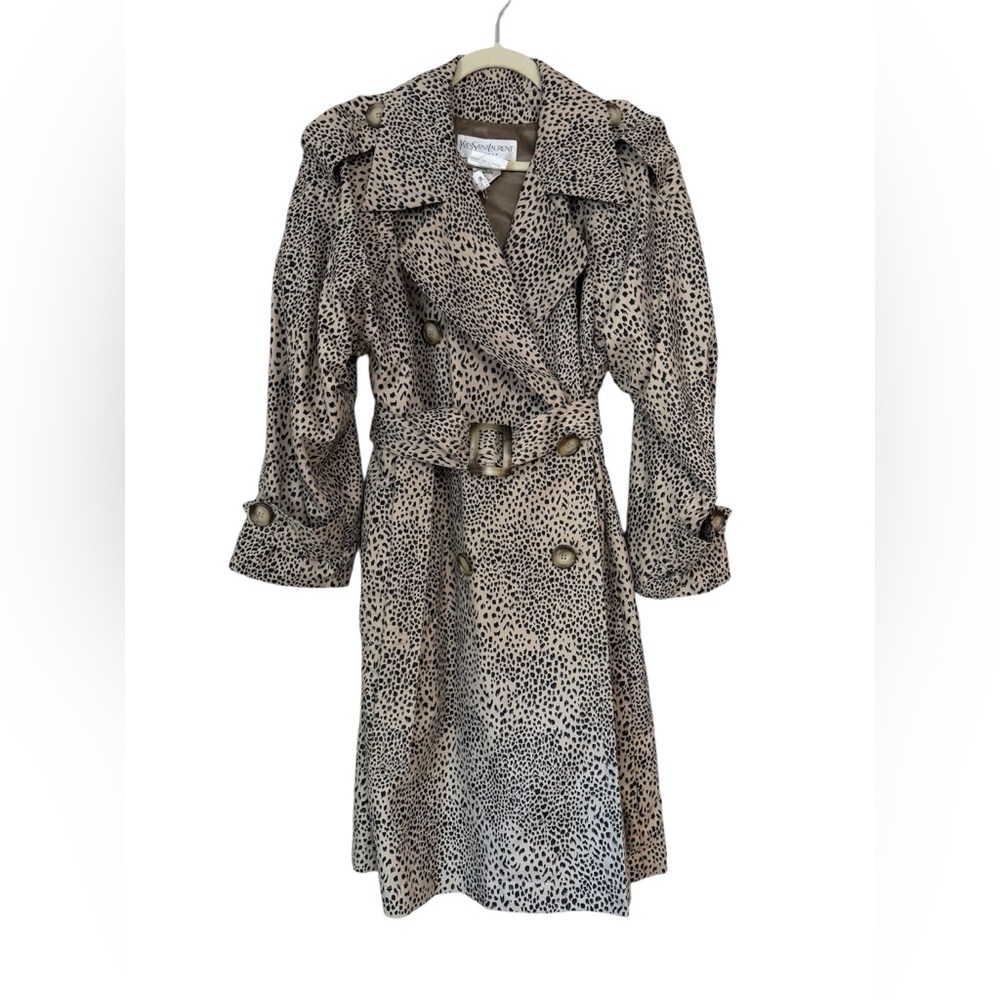 Yves Saint Laurent Animal Print Trench Coat
